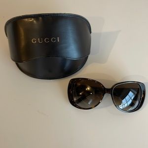 Gucci sunglasses. Tortoise shell. Comes with leather case.